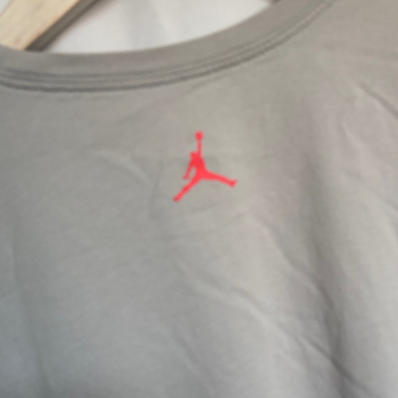 Jordan Gray Tee with Vibrant Orange Logo - Picture 4 of 5